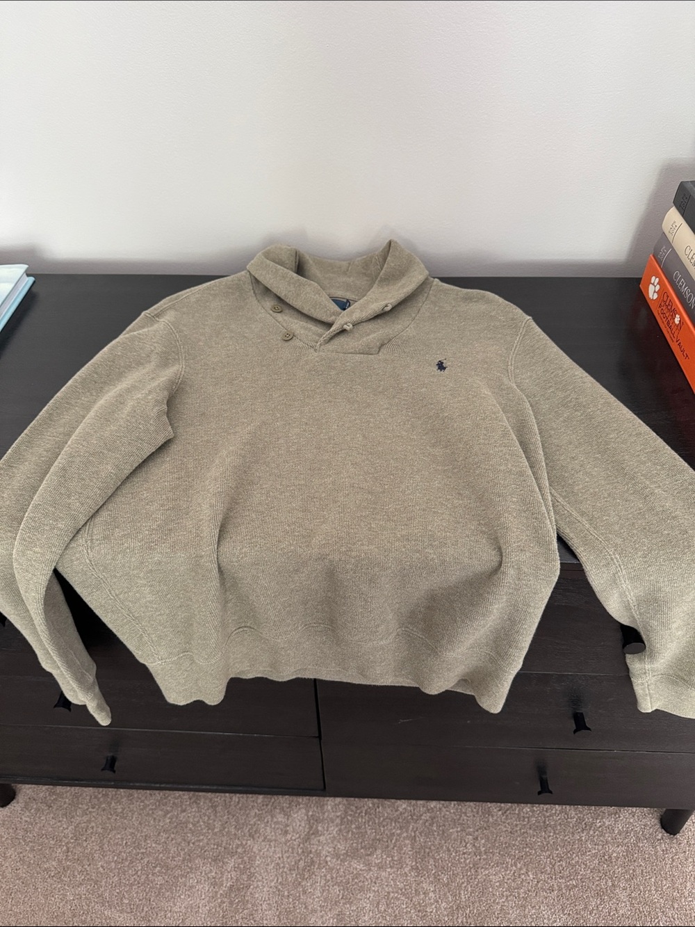 Ralph Lauren Men's Shawl Neck Sweater in Olive
